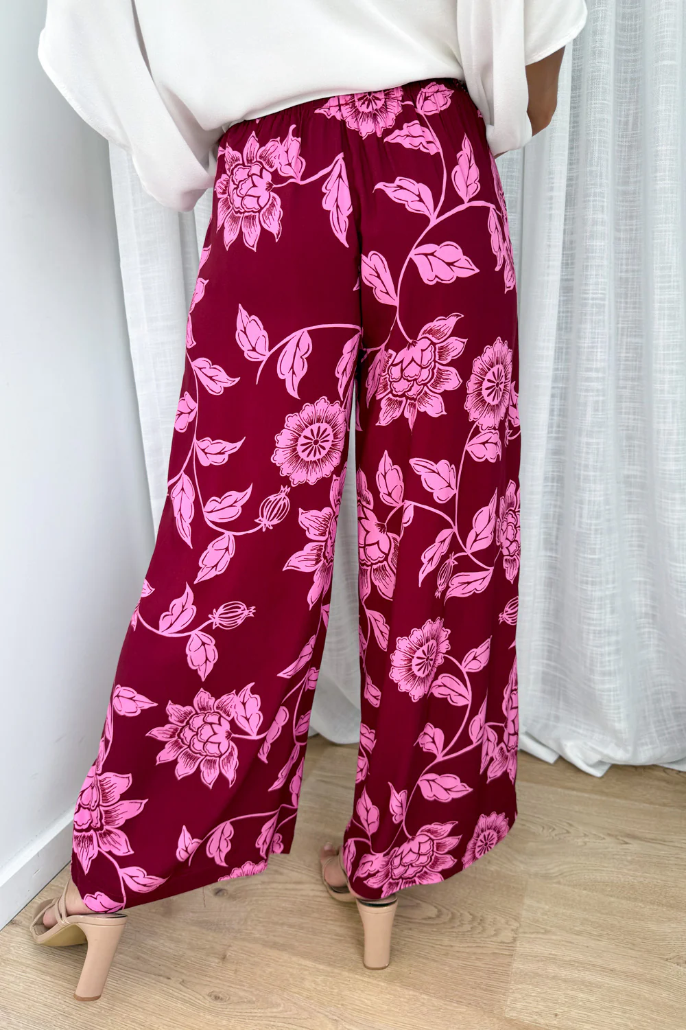 Addison Pants - Pink Multi Leaf - Image 4