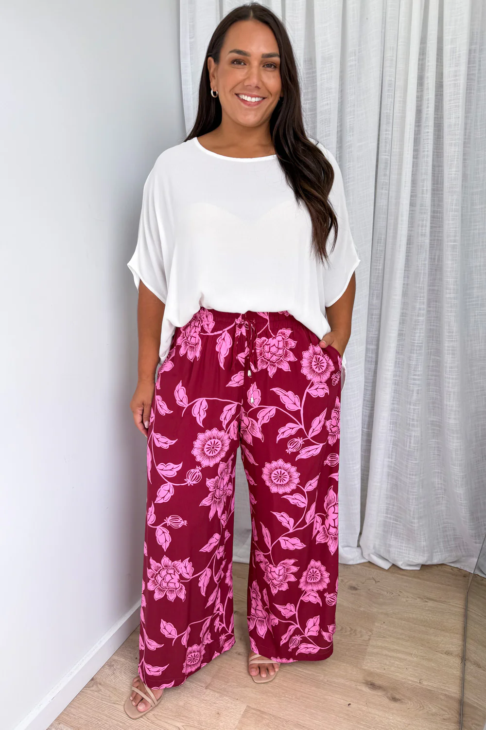 Addison Pants - Pink Multi Leaf - Image 6