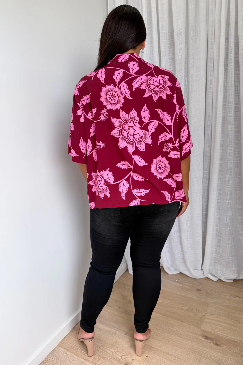 Addison Shirt - Pink Multi Leaf - Image 12