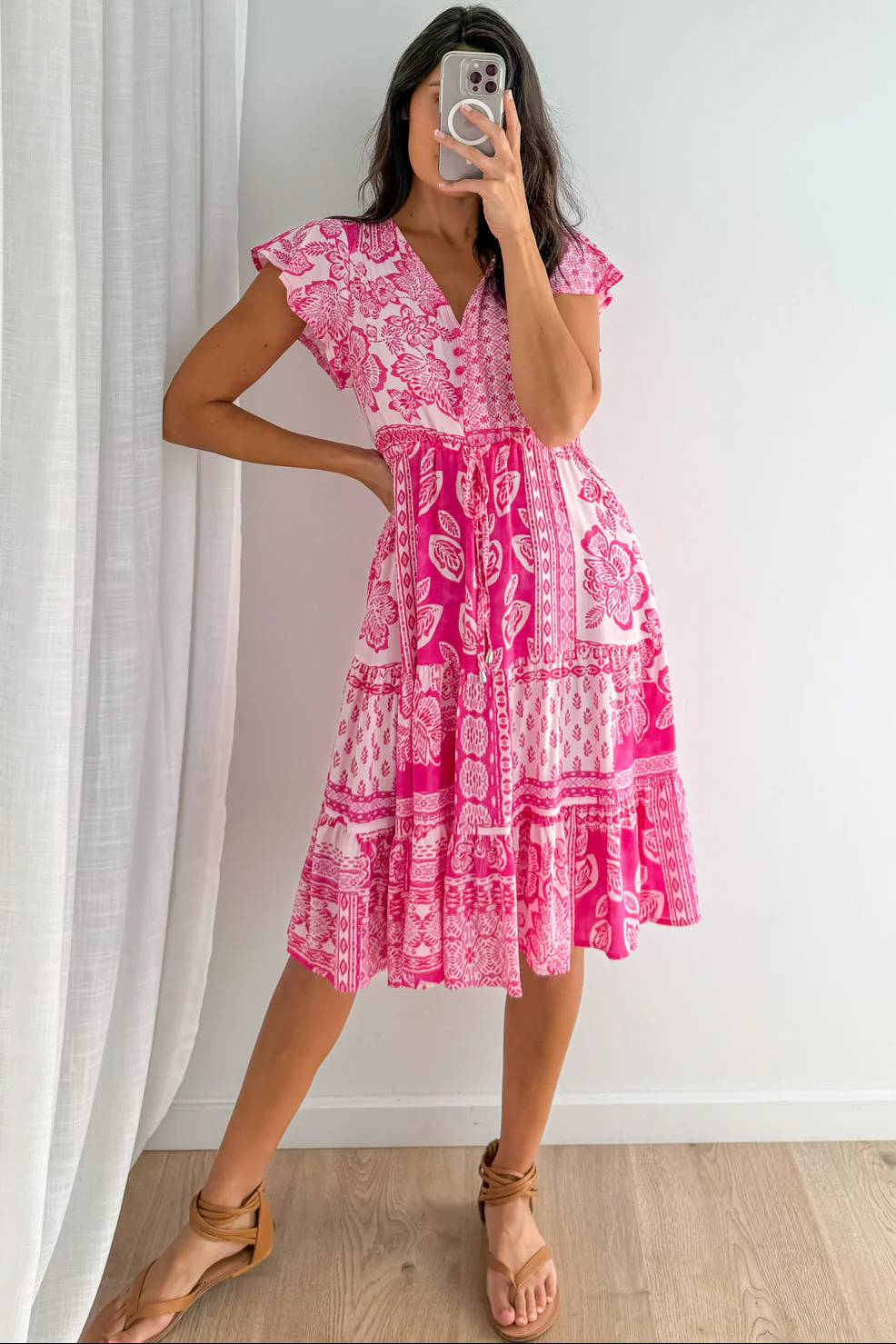 Aidy Dress - Pink Patchwork - Image 3