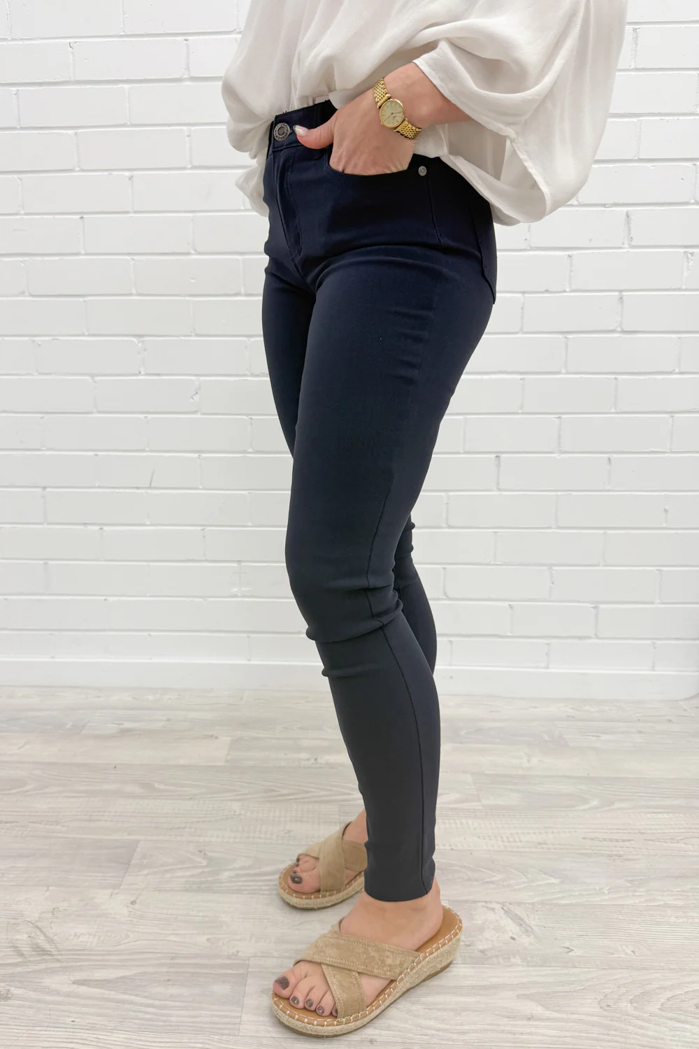 Alexa Pants Petite - Navy - Image 14