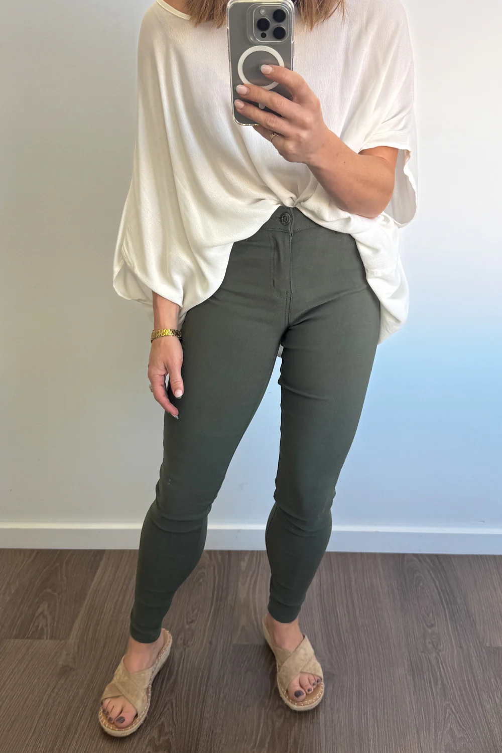 Alexa Pants Petite - Khaki - Image 13
