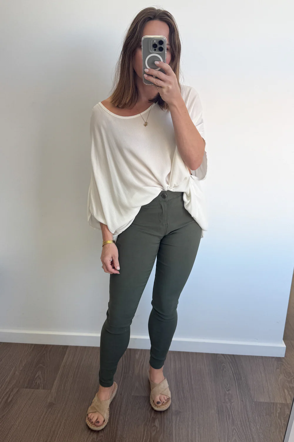Alexa Pants Petite - Khaki - Image 16