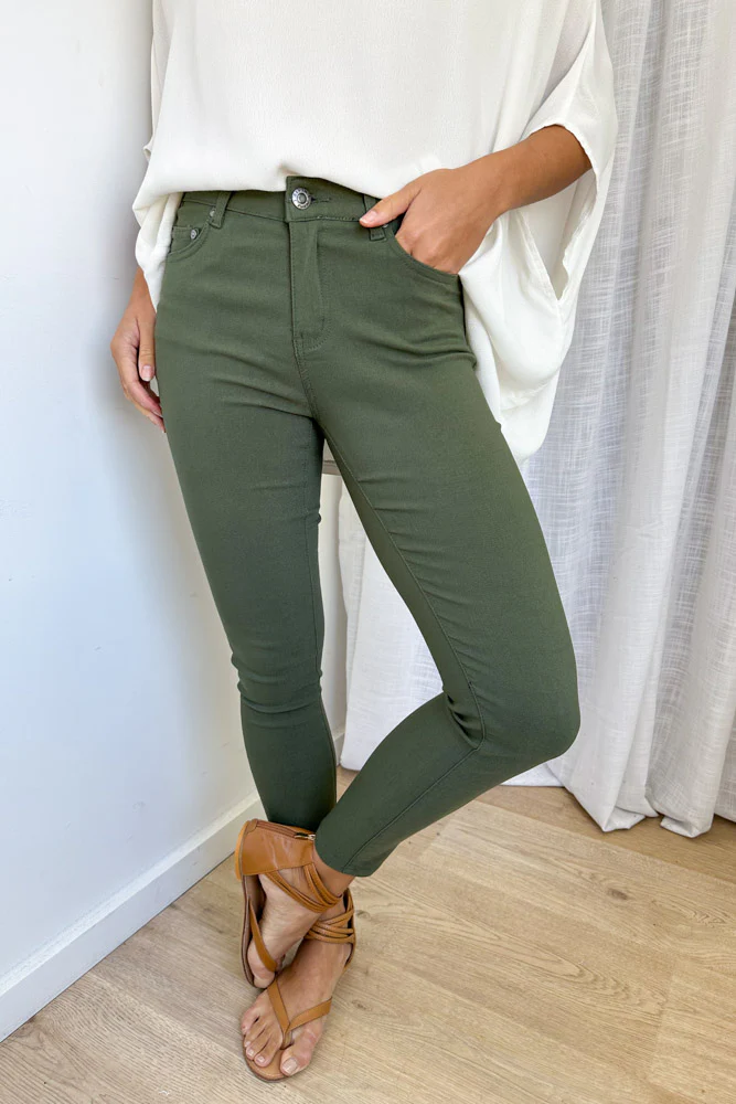 Alexa Pants Petite - Khaki - Image 2