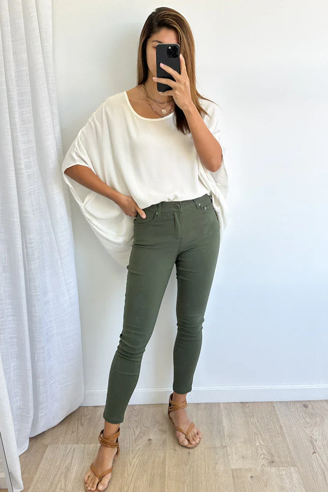 Alexa Pants Petite - Khaki - Image 6