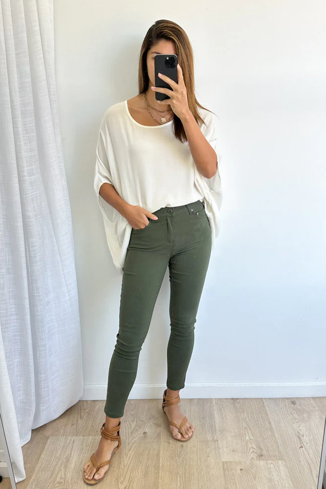 Alexa Pants Petite - Khaki - Image 7