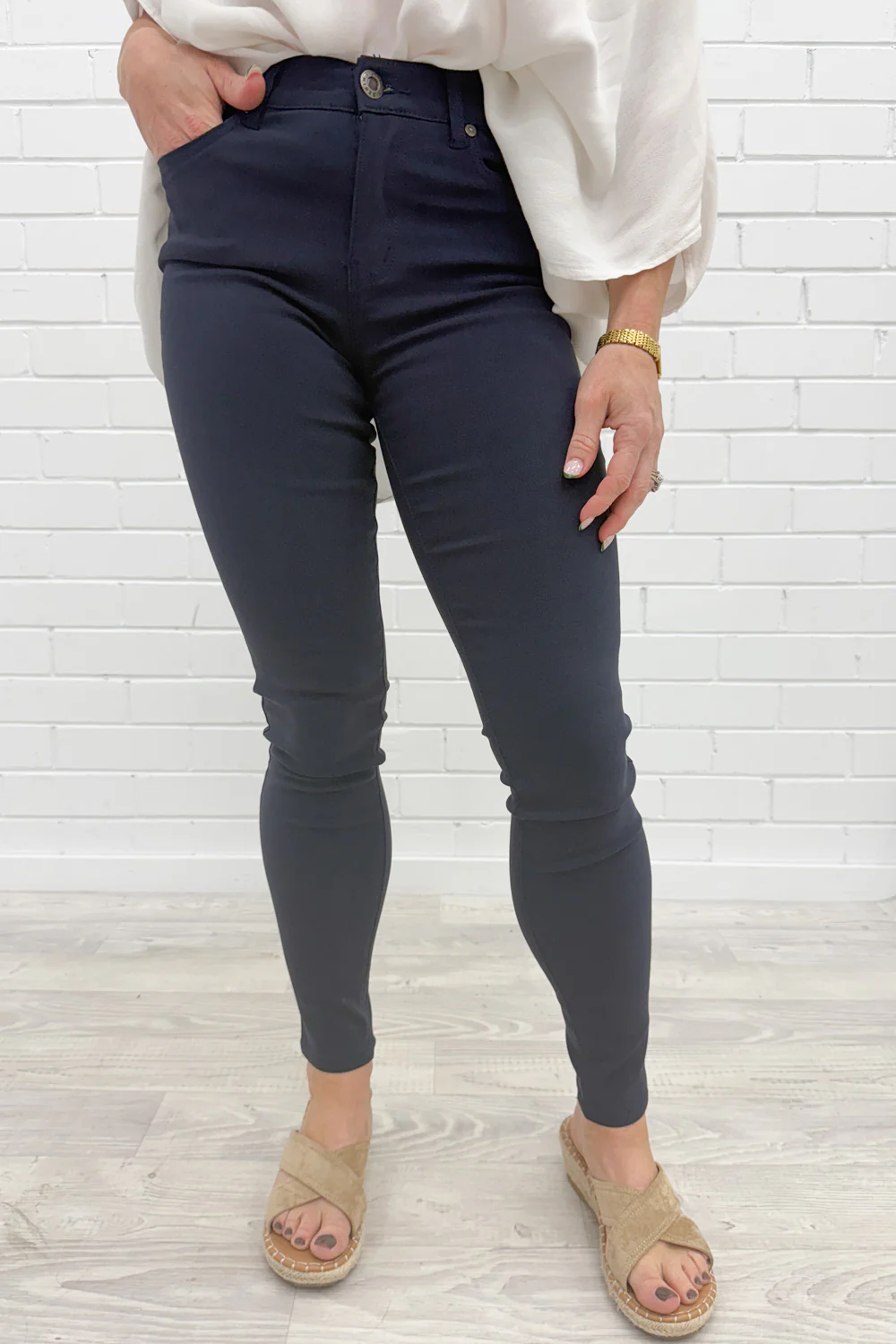 Alexa Pants Petite - Navy - Image 8