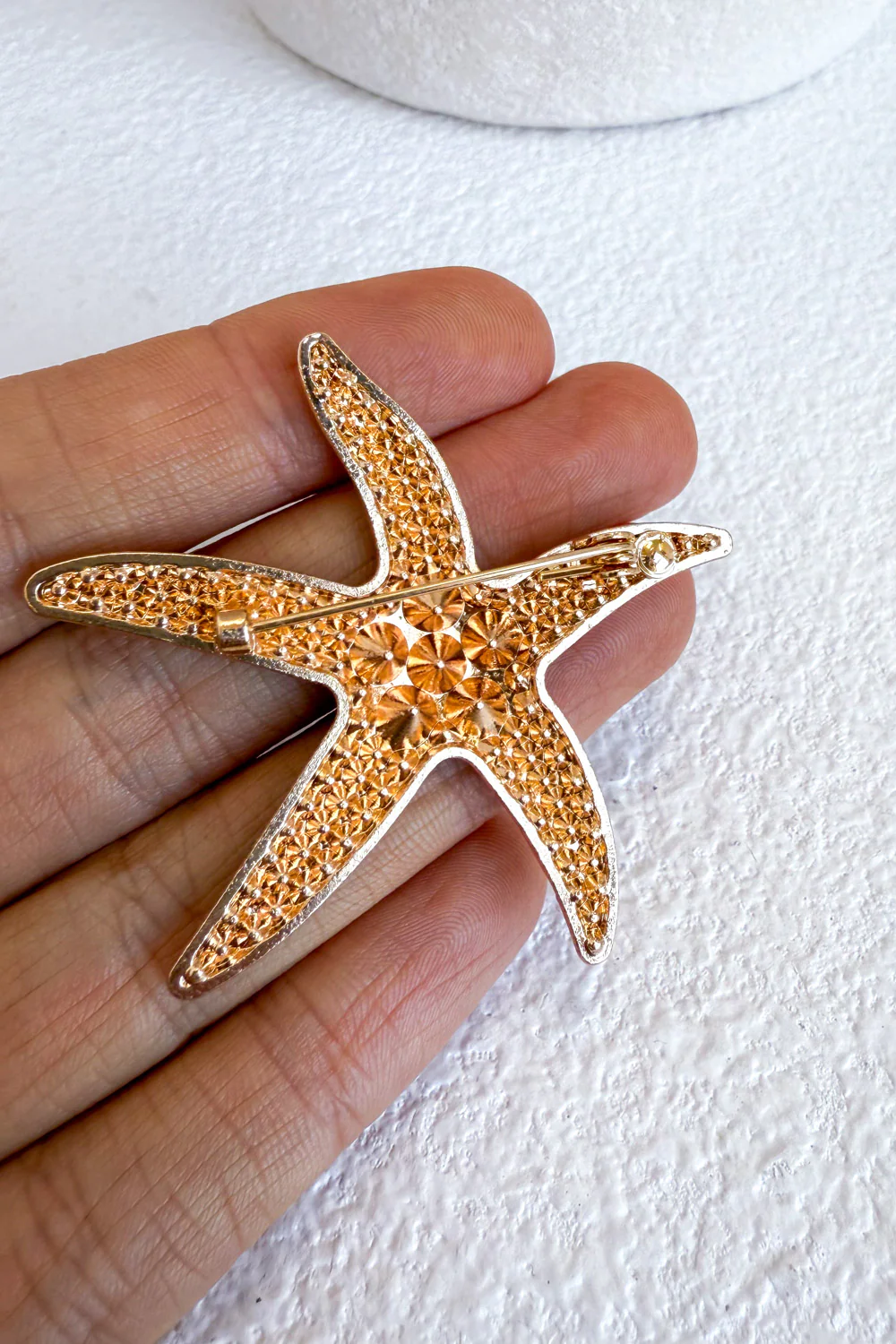 Alora Embellished Starfish Brooch - Pink - Image 3
