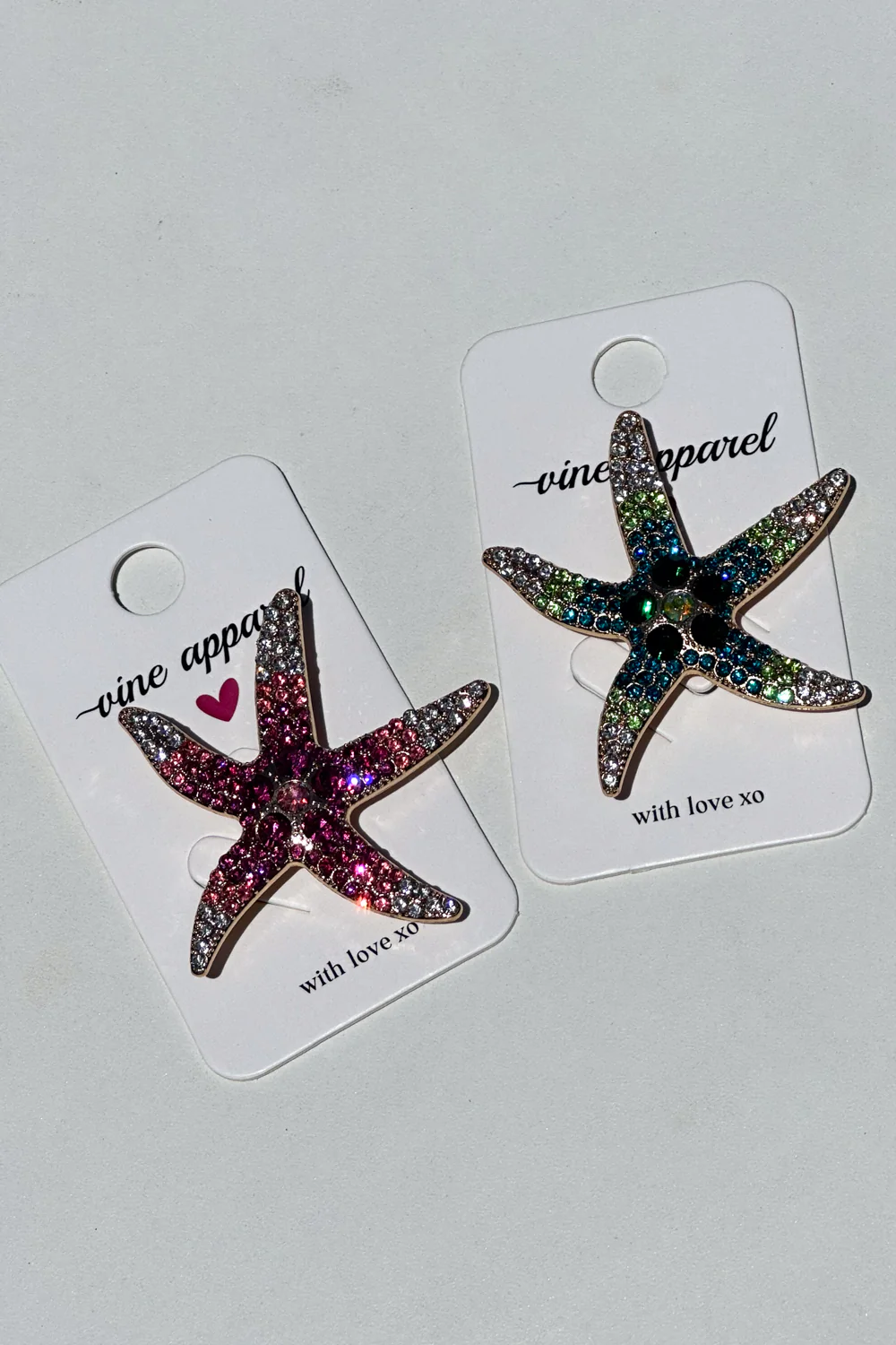 Alora Embellished Starfish Brooch - Pink - Image 4