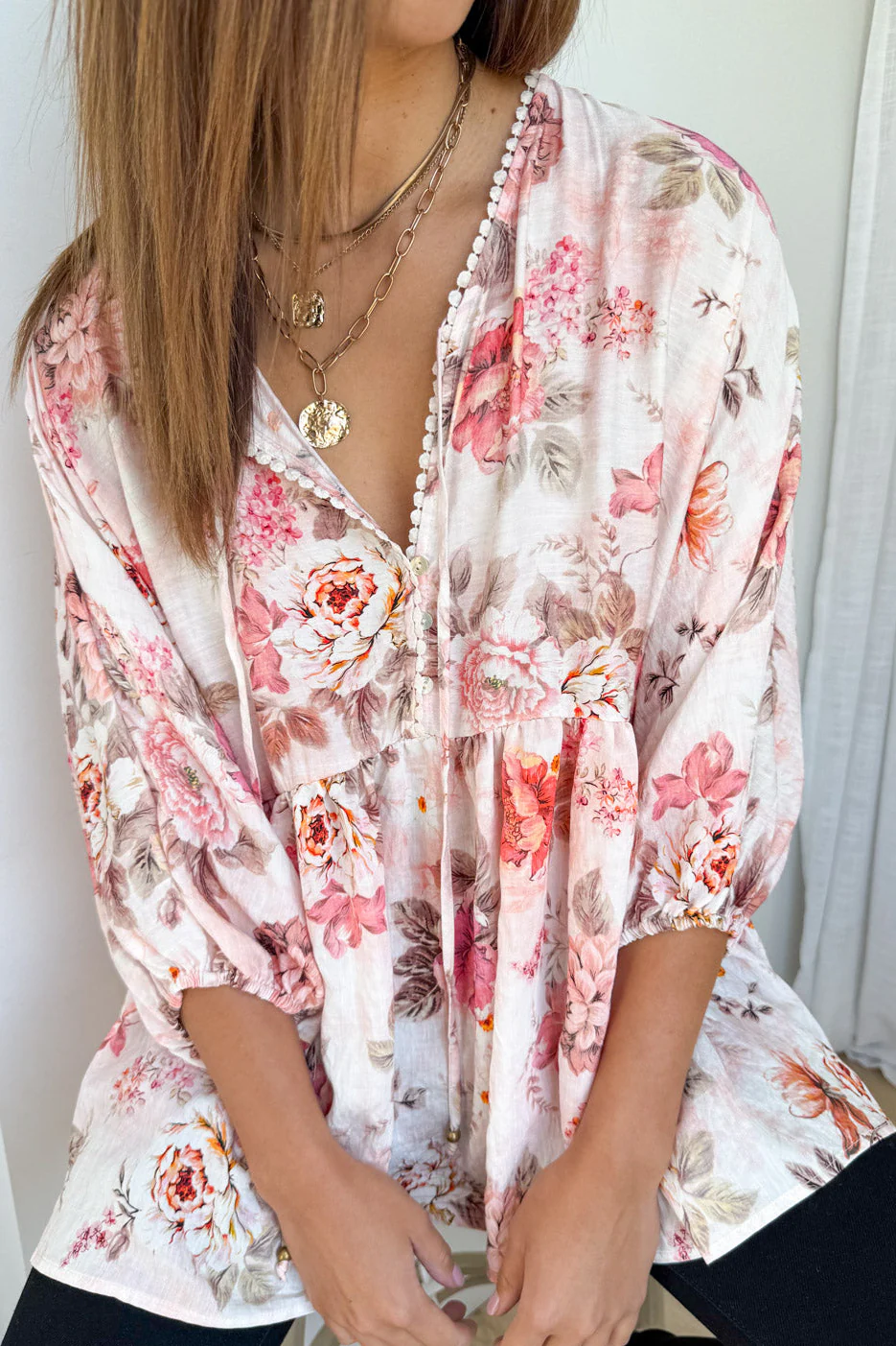 Amelia Blouse - Pink Vintage Floral - Image 2