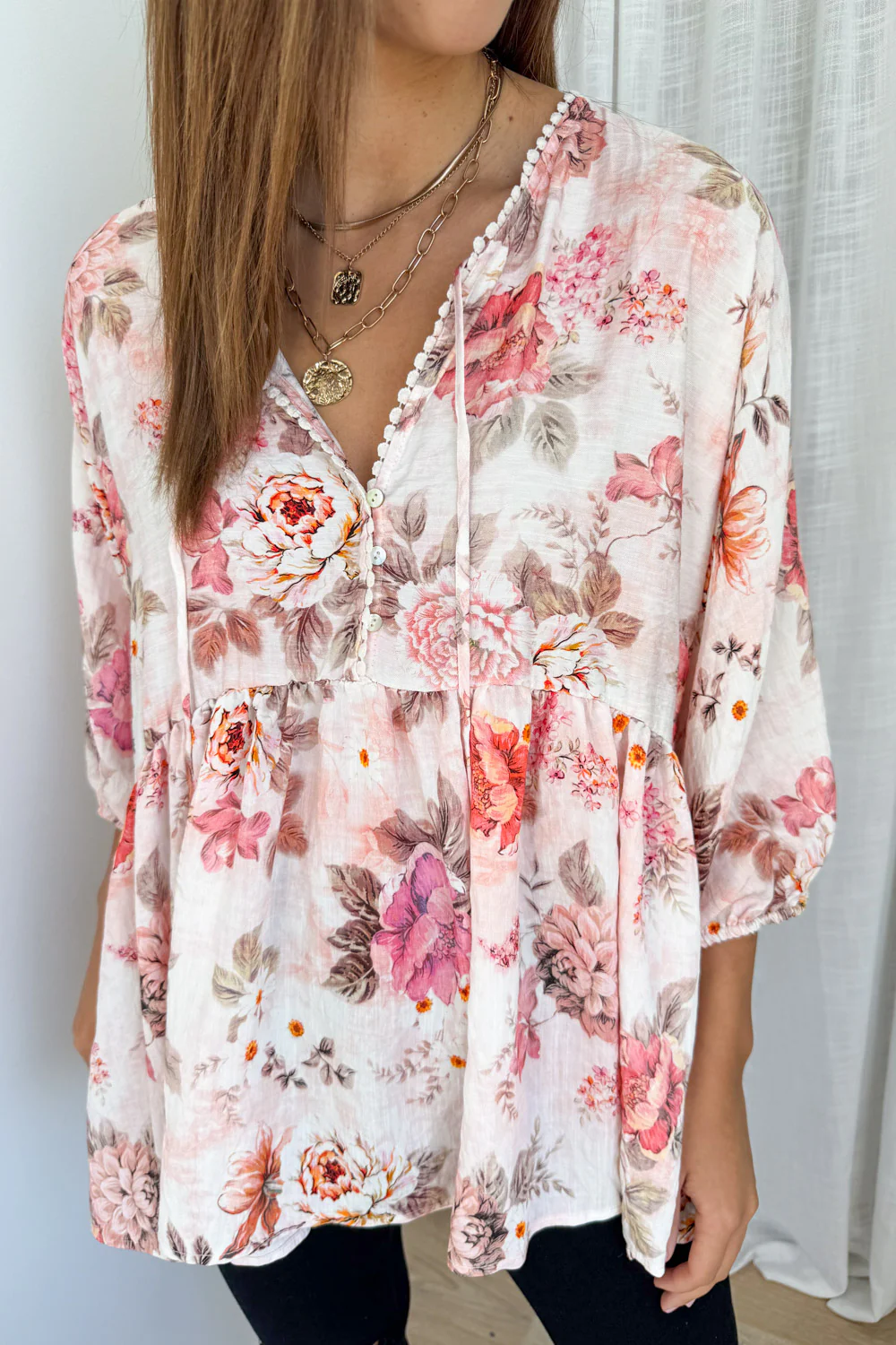 Amelia Blouse - Pink Vintage Floral - Image 4