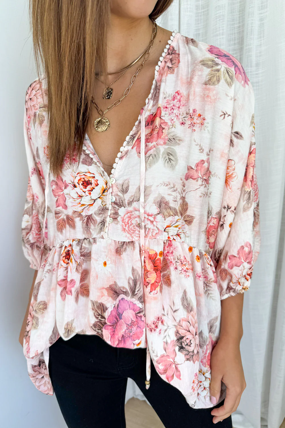 Amelia Blouse - Pink Vintage Floral - Image 6