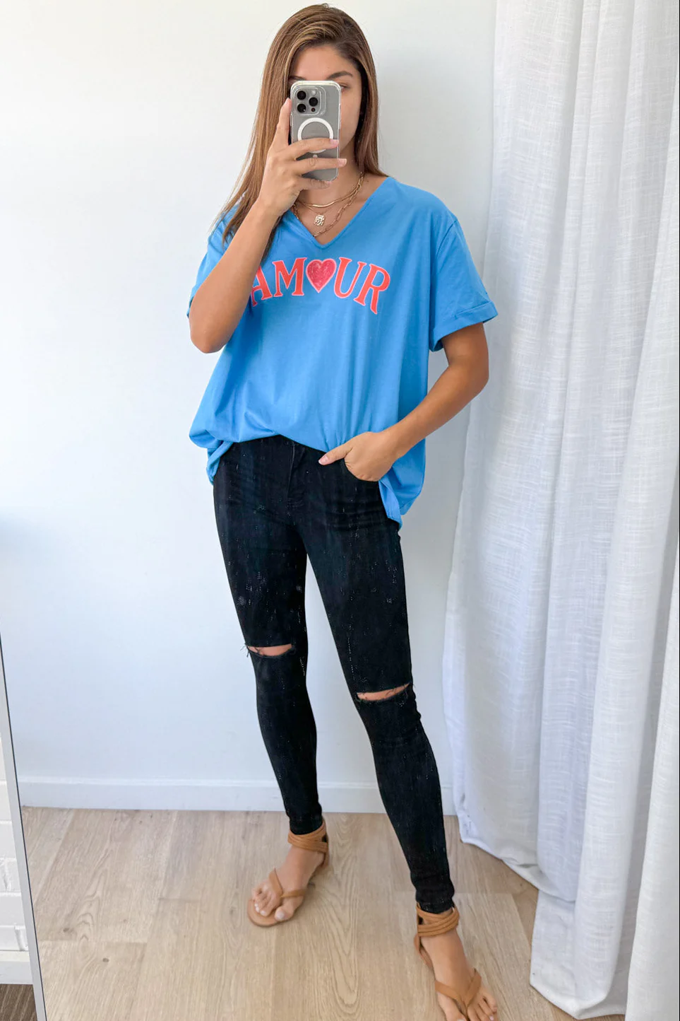 Amour Tee - Cornflower Blue - Image 2