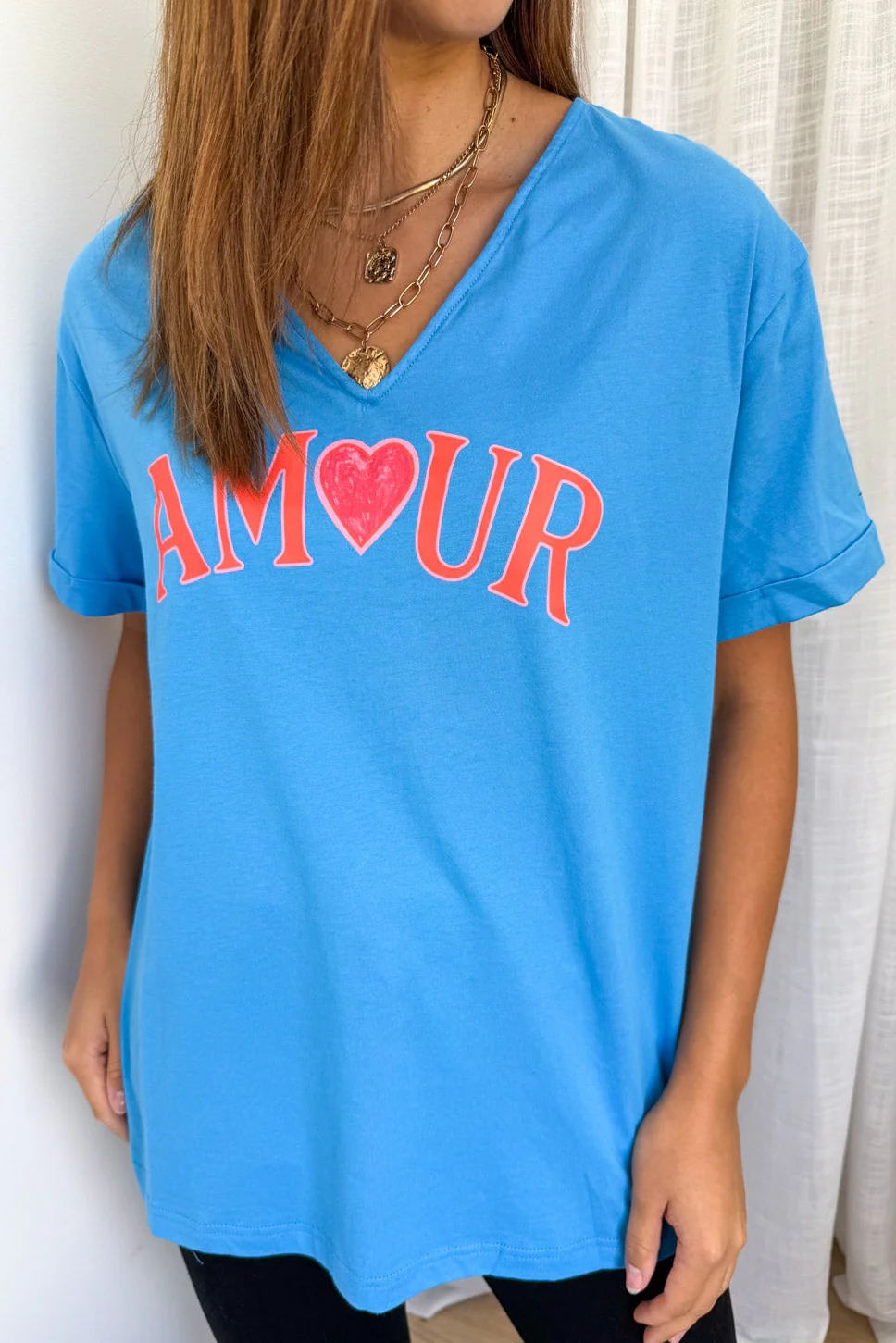 Amour Tee - Cornflower Blue - Image 4