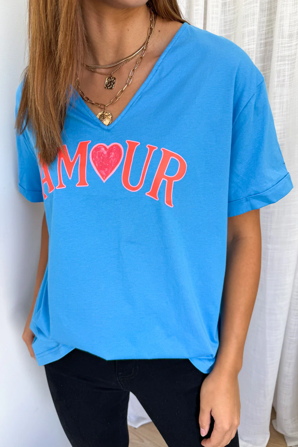 Amour Tee - Cornflower Blue - Image 5