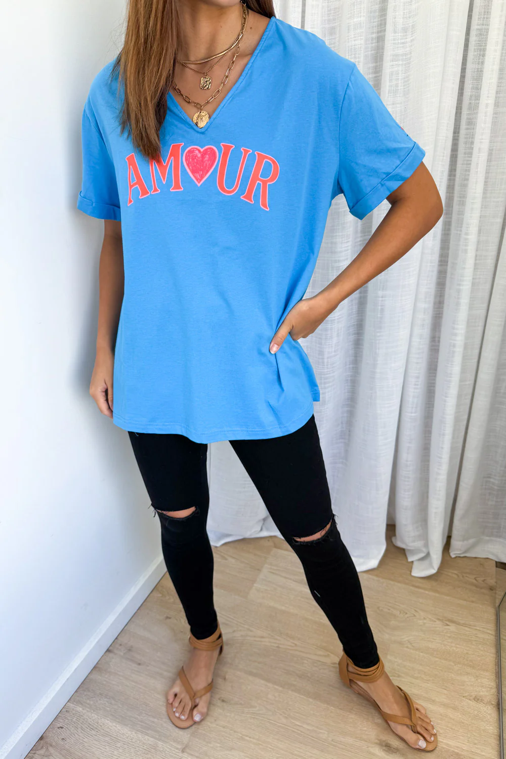 Amour Tee - Cornflower Blue - Image 6