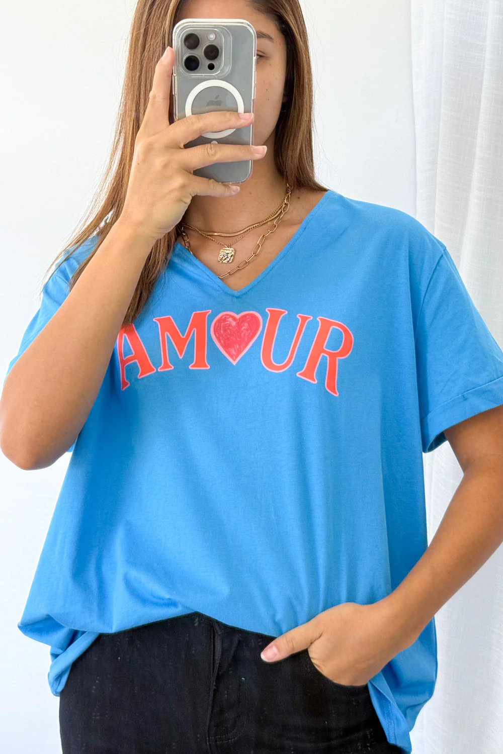 Amour Tee - Cornflower Blue - Image 9