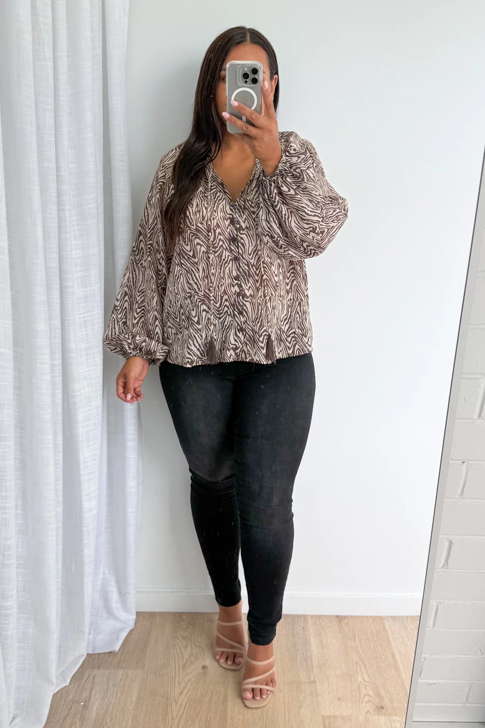 Angelica Blouse - Chocolate Zebra - Image 10