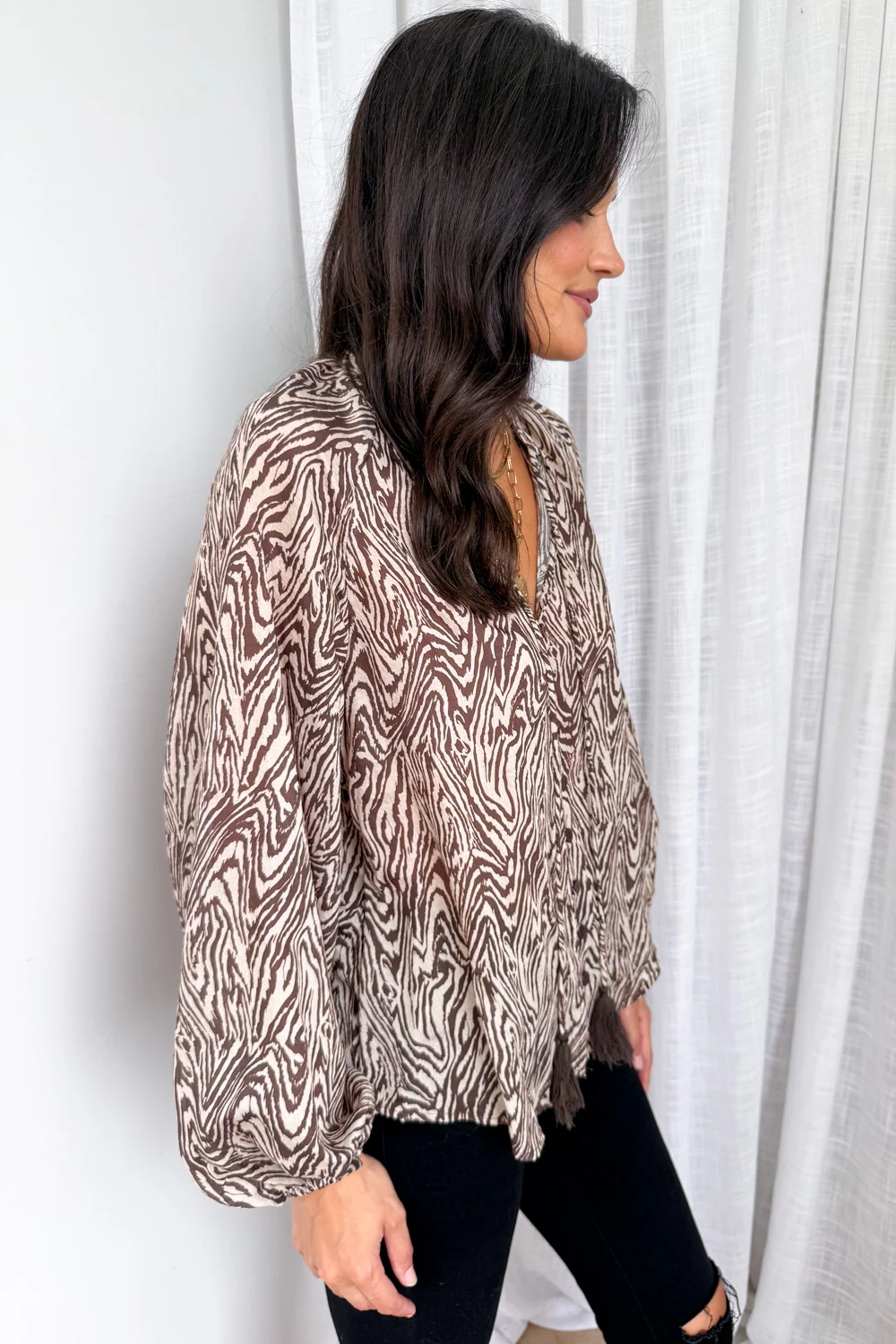 Angelica Blouse - Chocolate Zebra - Image 5
