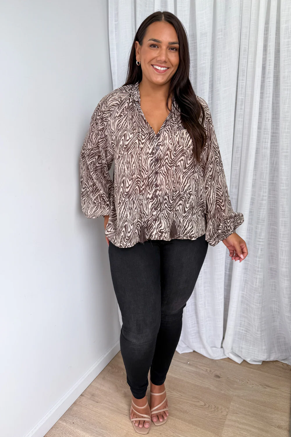 Angelica Blouse - Chocolate Zebra - Image 7