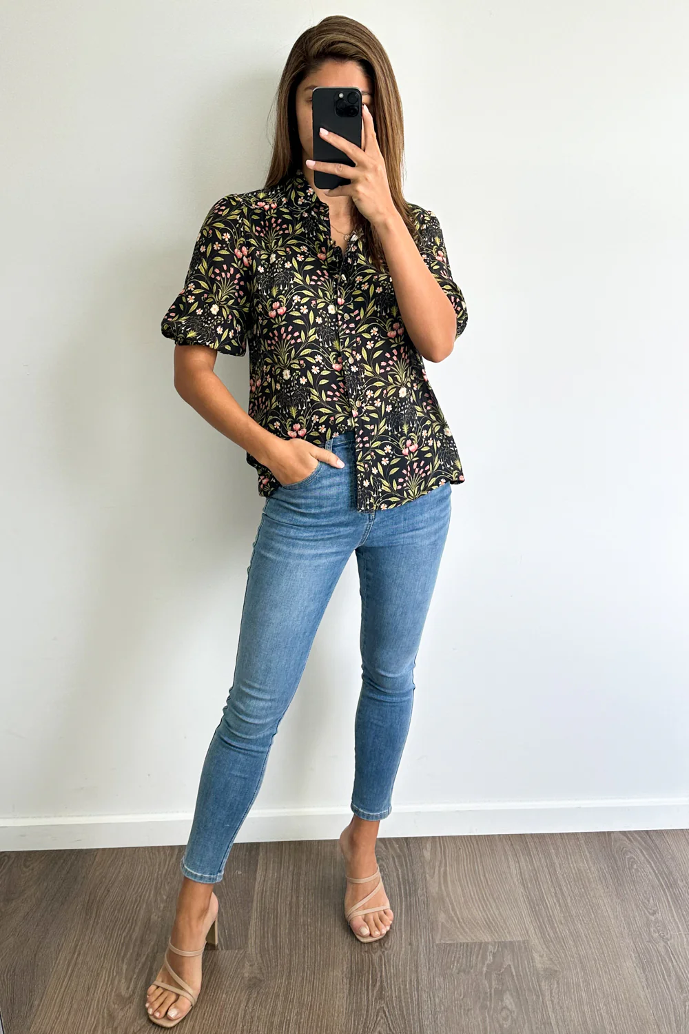 Anne Shirt - Black Floral - Image 10