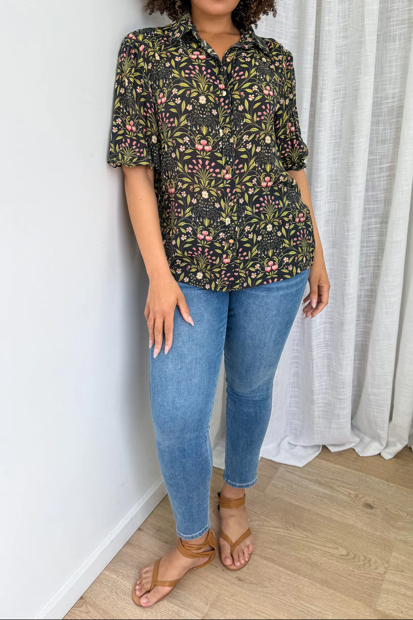 Anne Shirt - Black Floral - Image 13