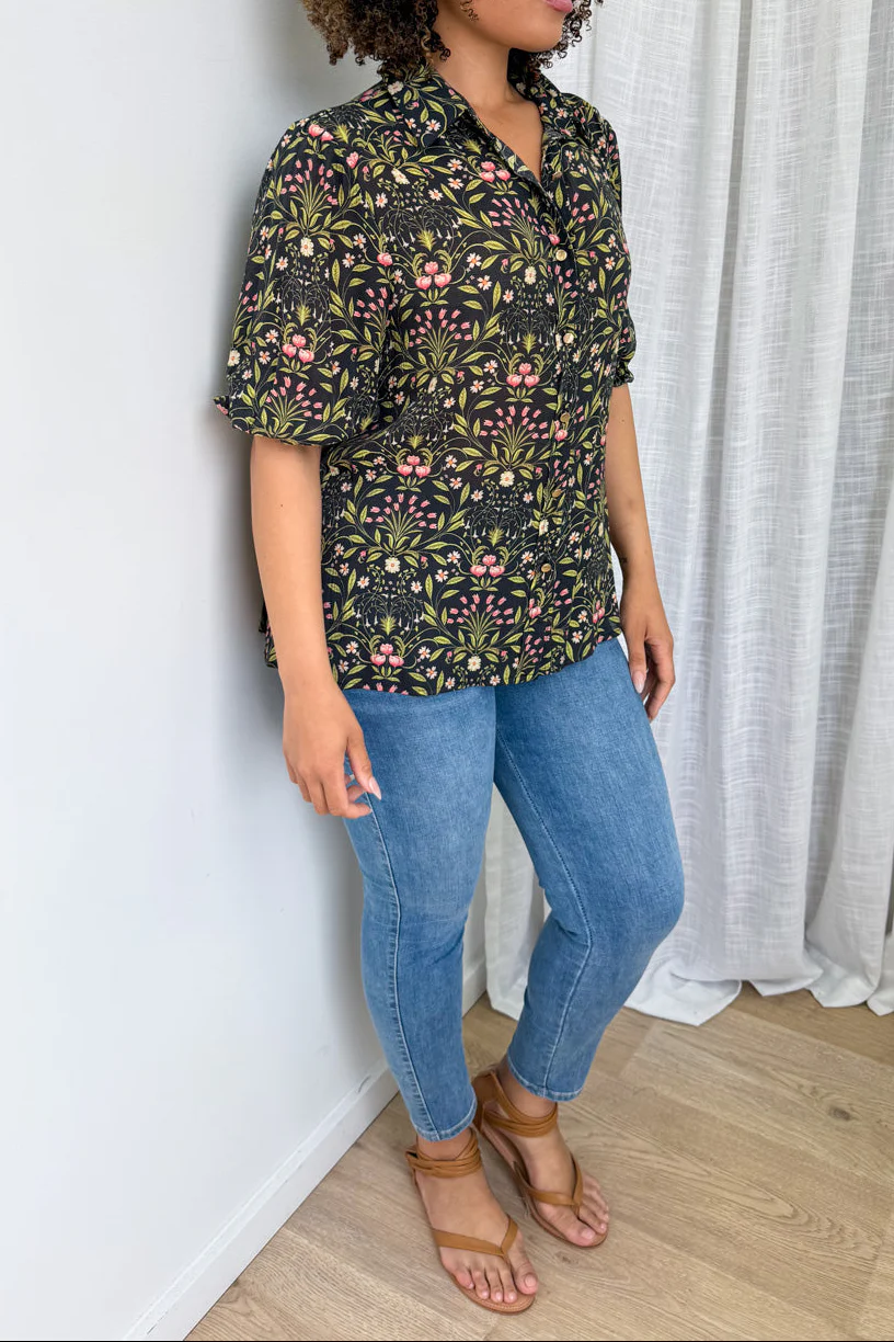 Anne Shirt - Black Floral - Image 14