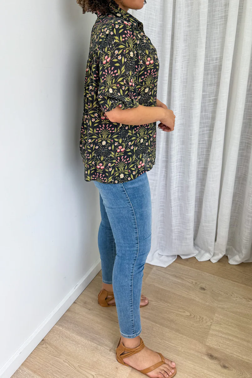 Anne Shirt - Black Floral - Image 15