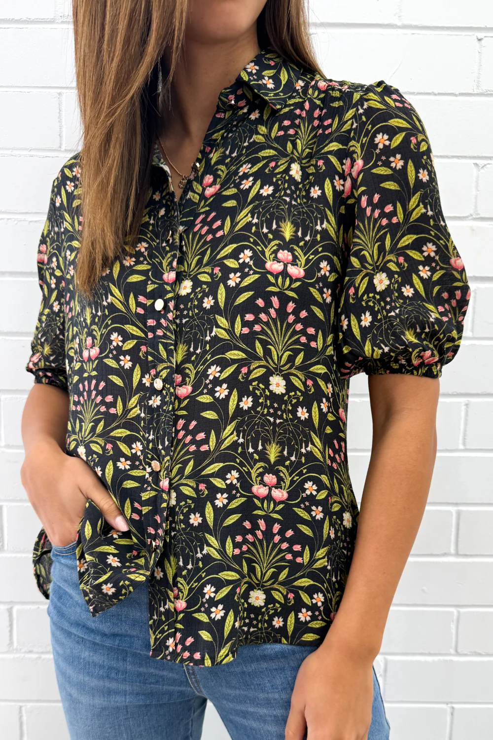 Anne Shirt - Black Floral - Image 3