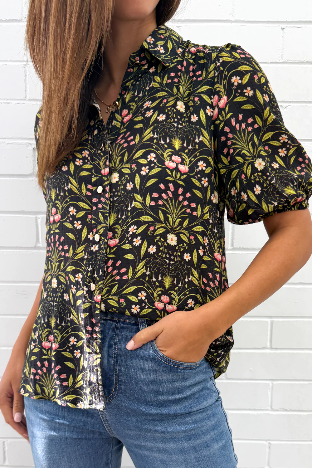 Anne Shirt - Black Floral - Image 4