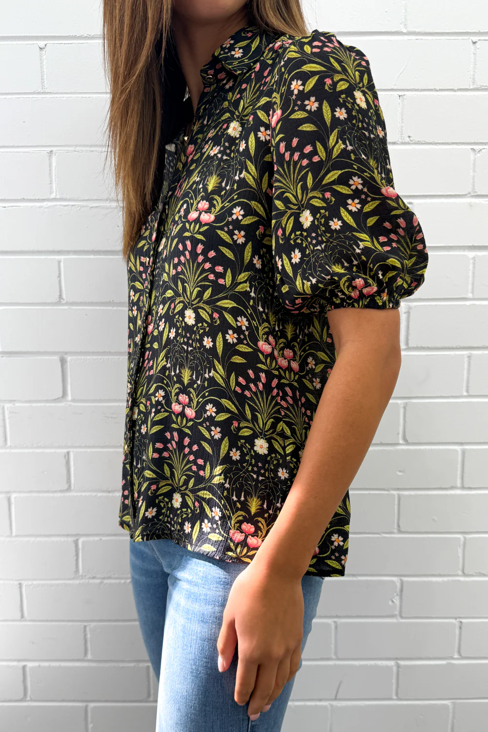 Anne Shirt - Black Floral - Image 6