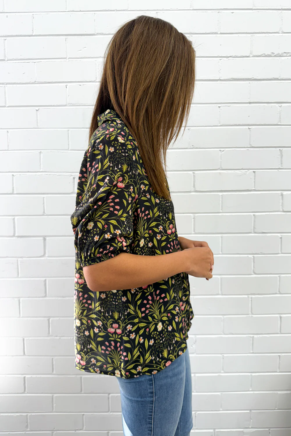 Anne Shirt - Black Floral - Image 7