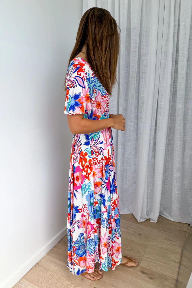 Annika Dress - White Multi Flower - Image 3