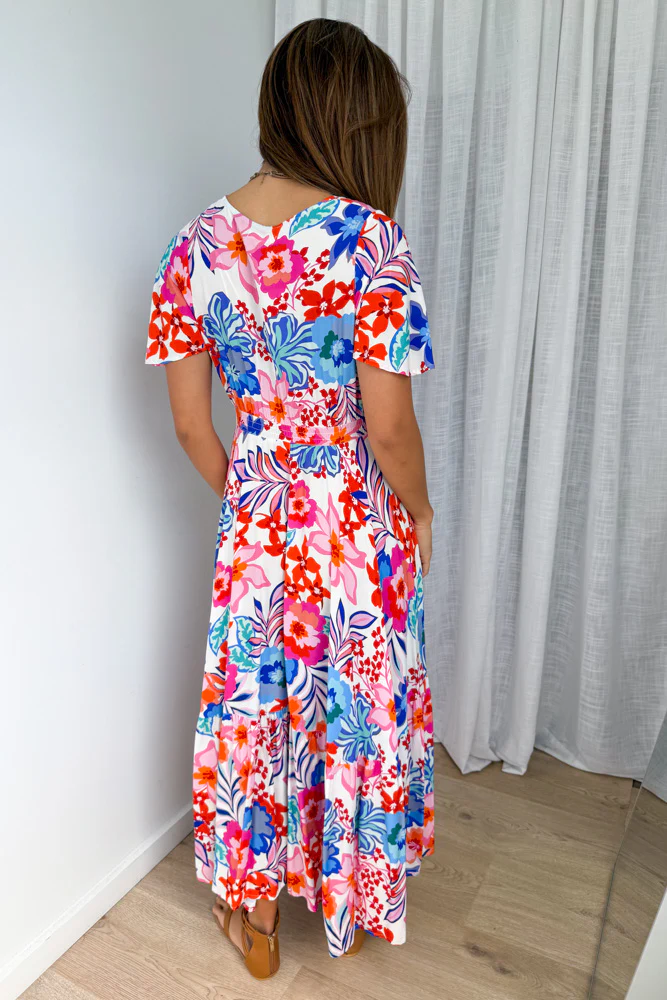 Annika Dress - White Multi Flower - Image 4