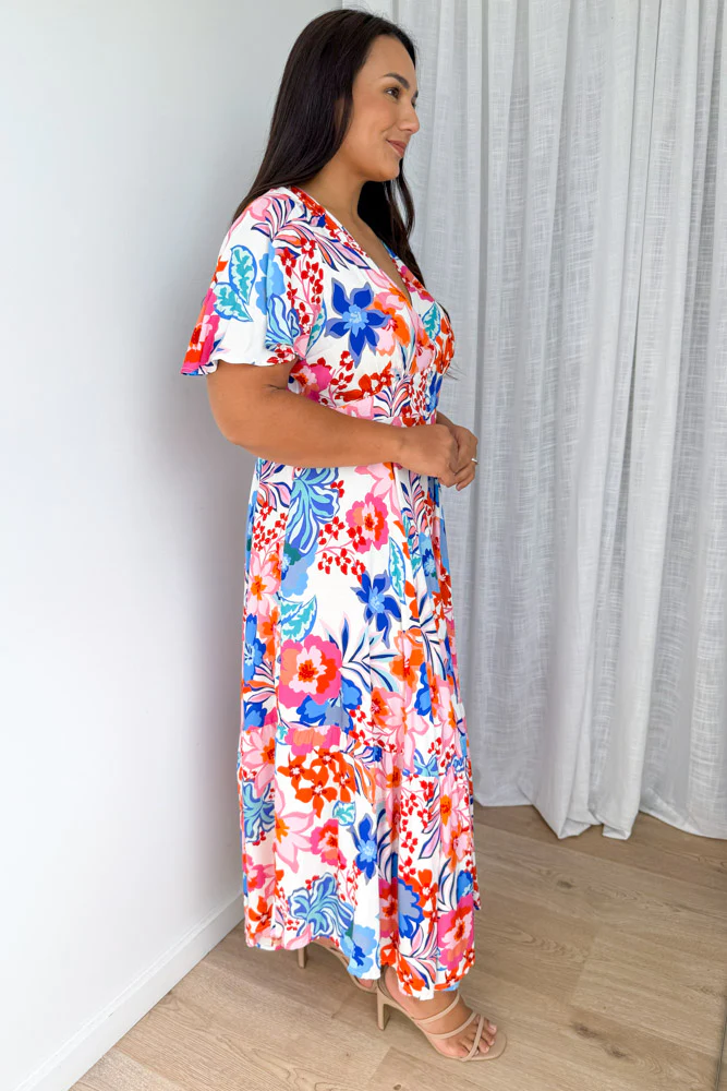 Annika Dress - White Multi Flower - Image 7