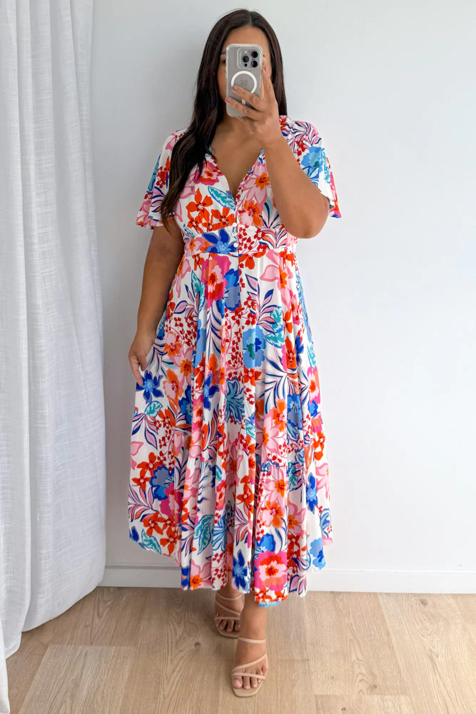 Annika Dress - White Multi Flower - Image 9