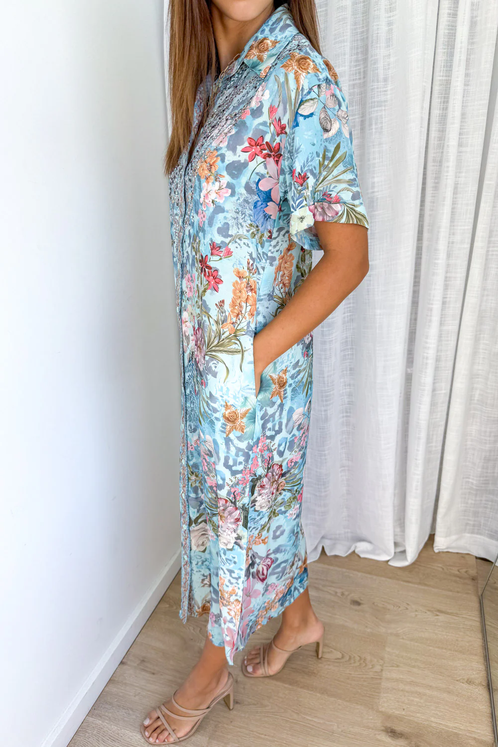 Ariane Dress - Blue Multi Floral - Image 3