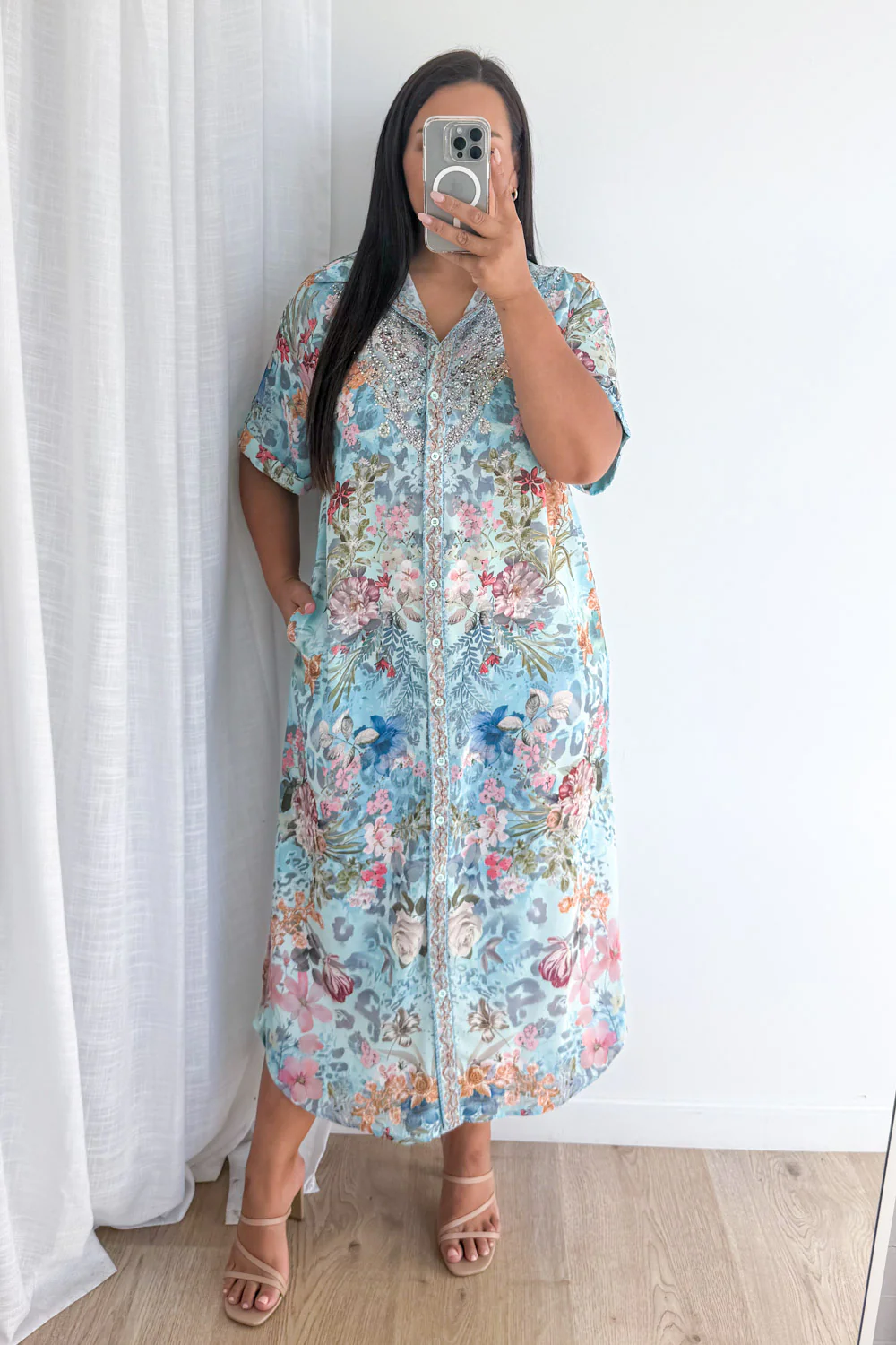 Ariane Dress - Blue Multi Floral - Image 7
