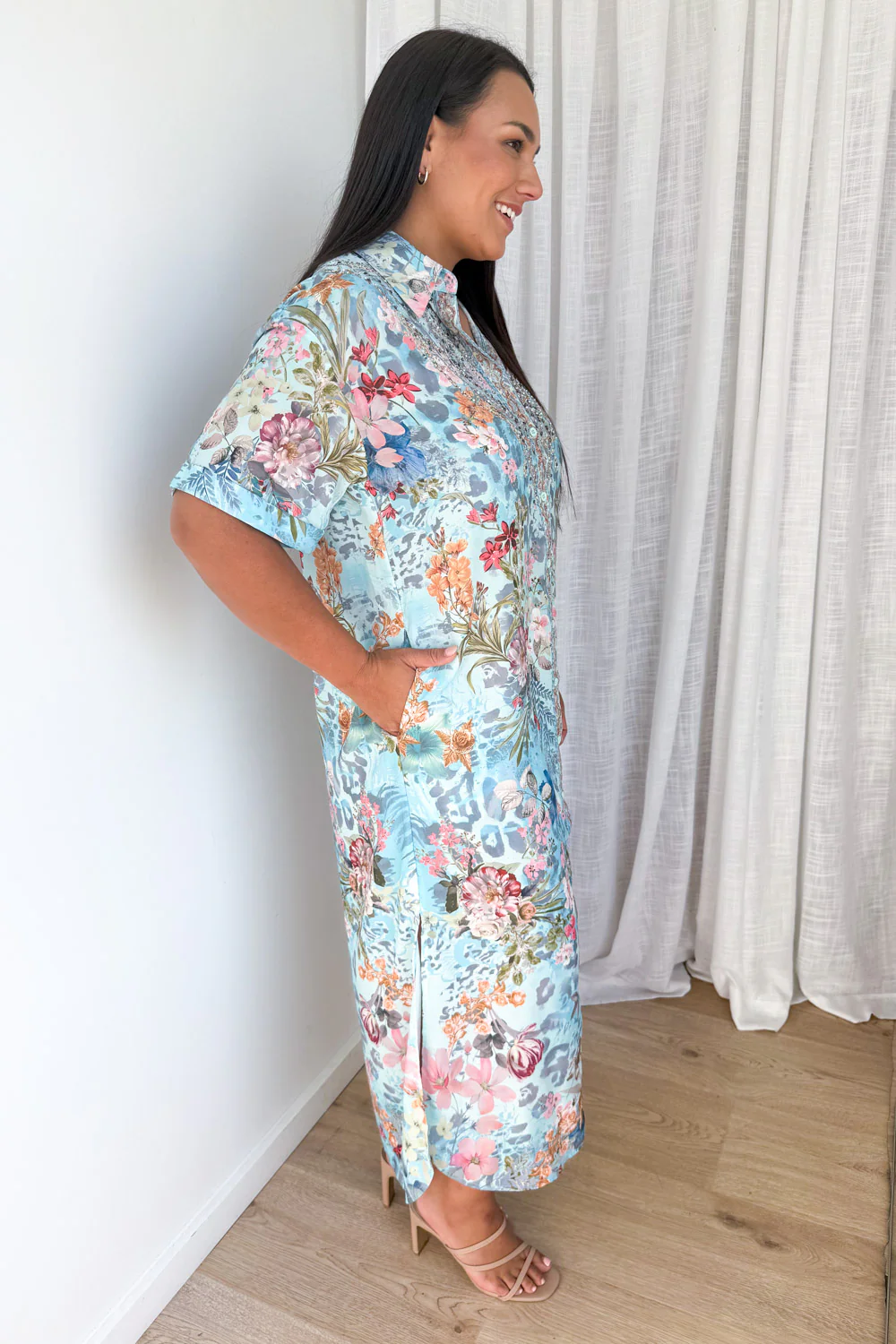 Ariane Dress - Blue Multi Floral - Image 9