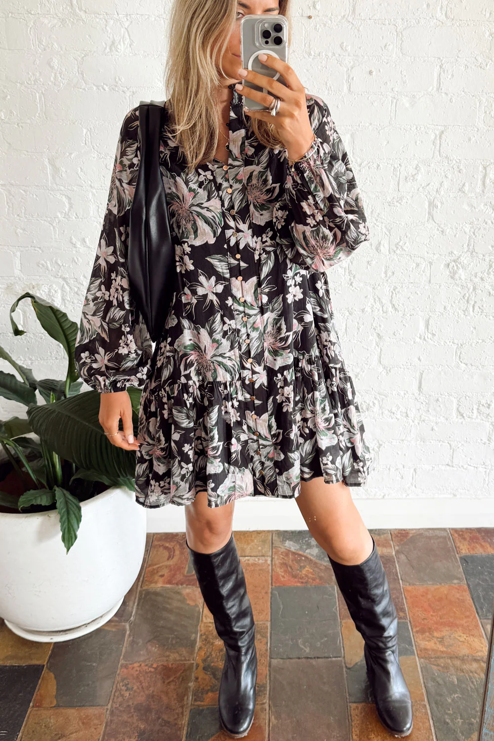 Ashley Dress - Black Floral - Image 3