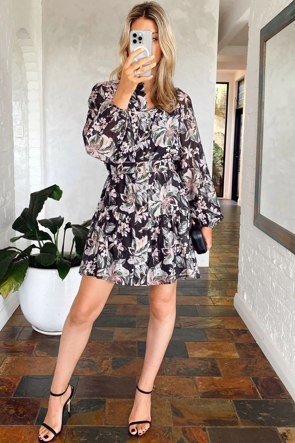 Ashley Dress - Black Floral - Image 4