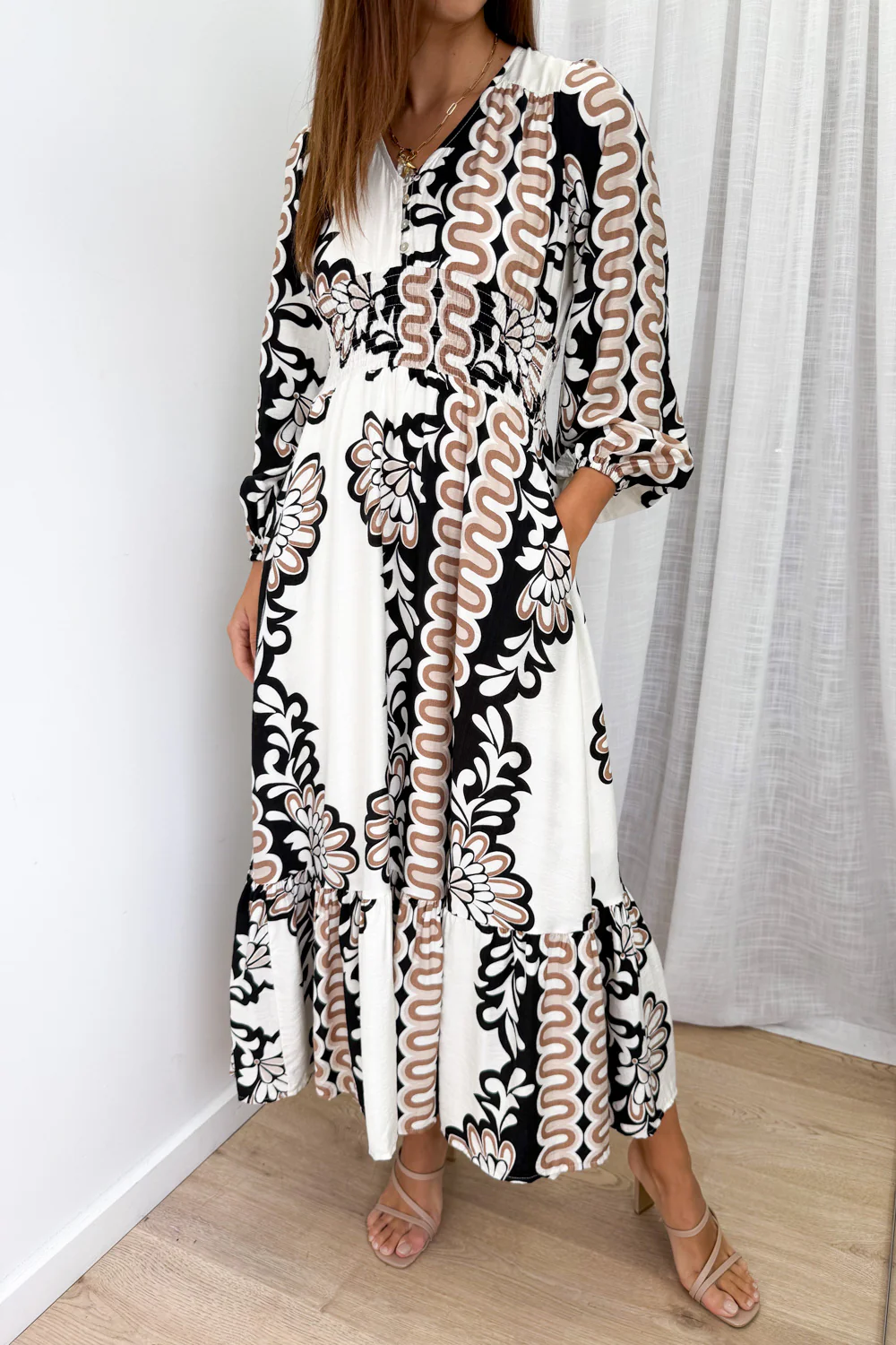 August Dress - Brown Multi - Image 2