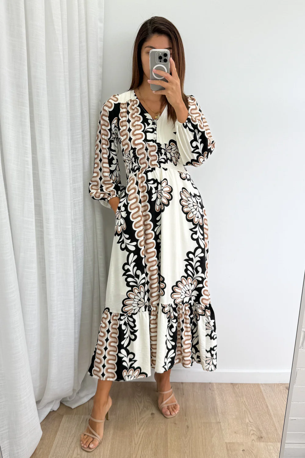 August Dress - Brown Multi - Image 6