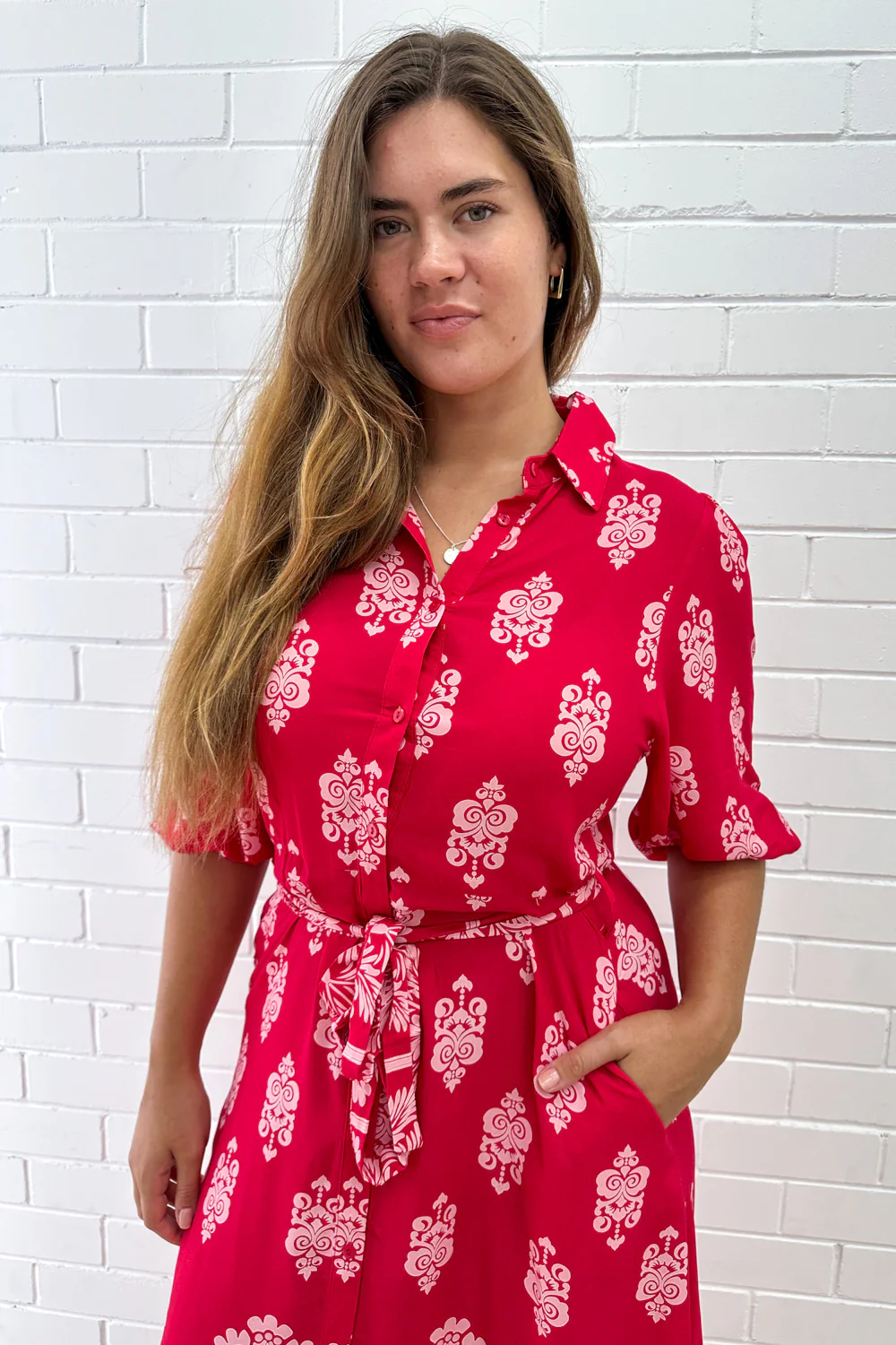 Ava Dress - Red Boho - Image 10