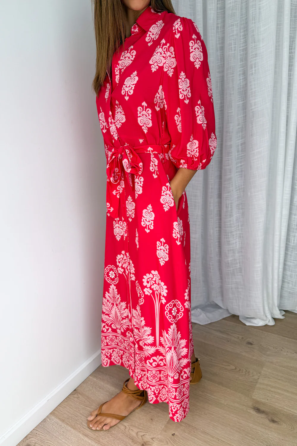 Ava Dress - Red Boho - Image 3