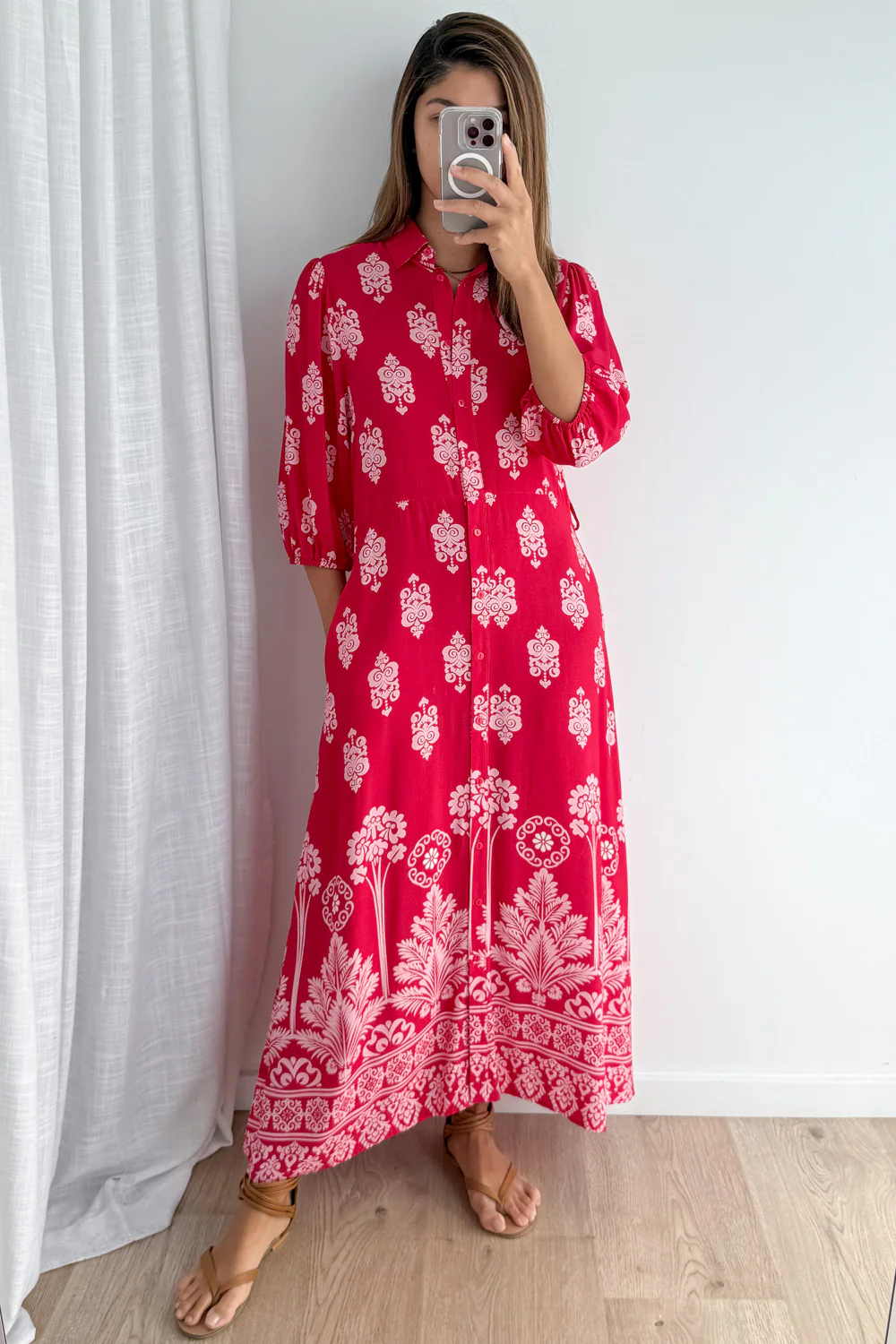 Ava Dress - Red Boho - Image 6