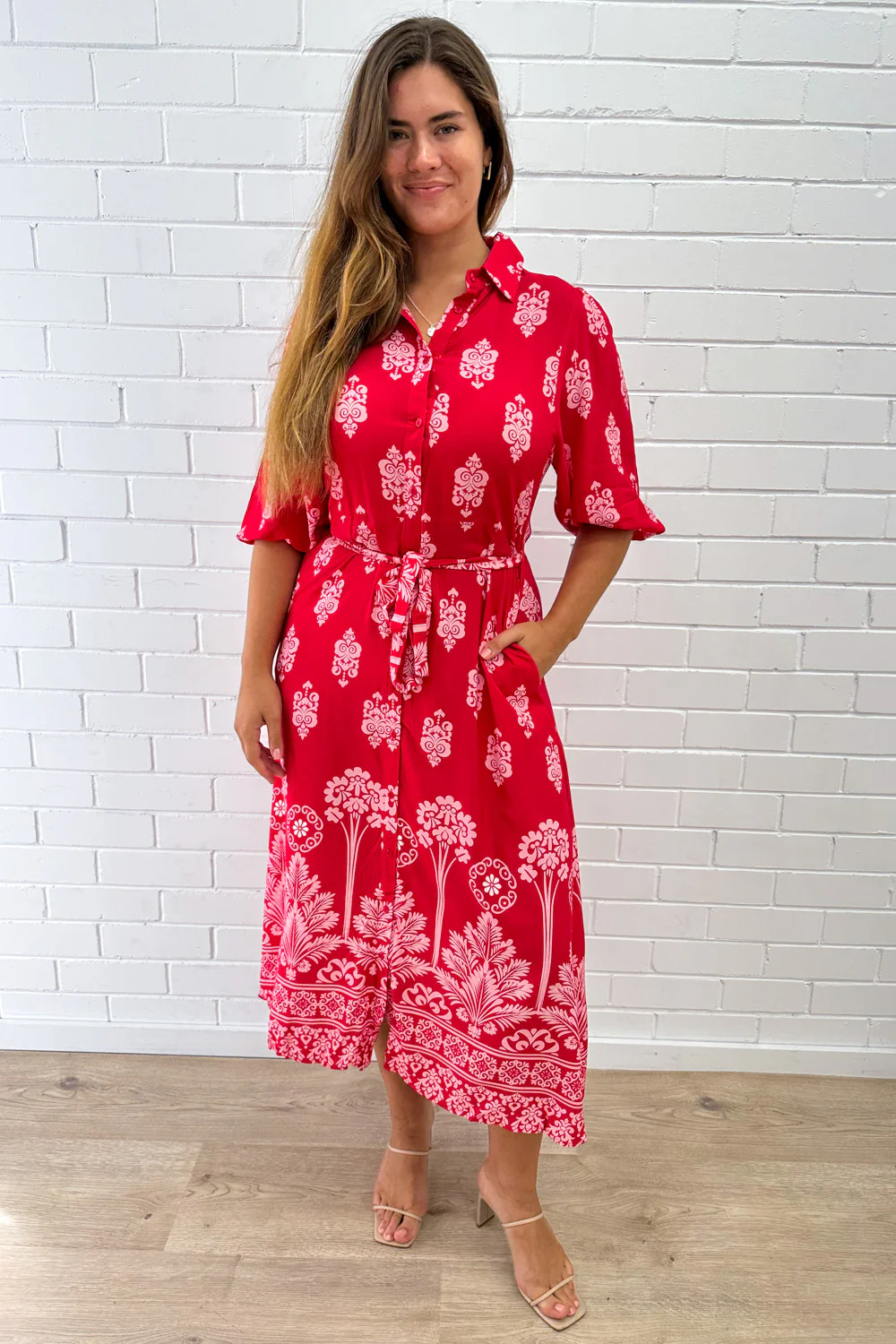 Ava Dress - Red Boho - Image 8