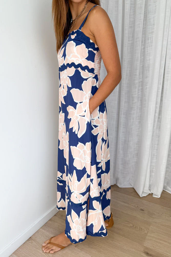 Avalee Dress - Navy Peach Floral - Image 4