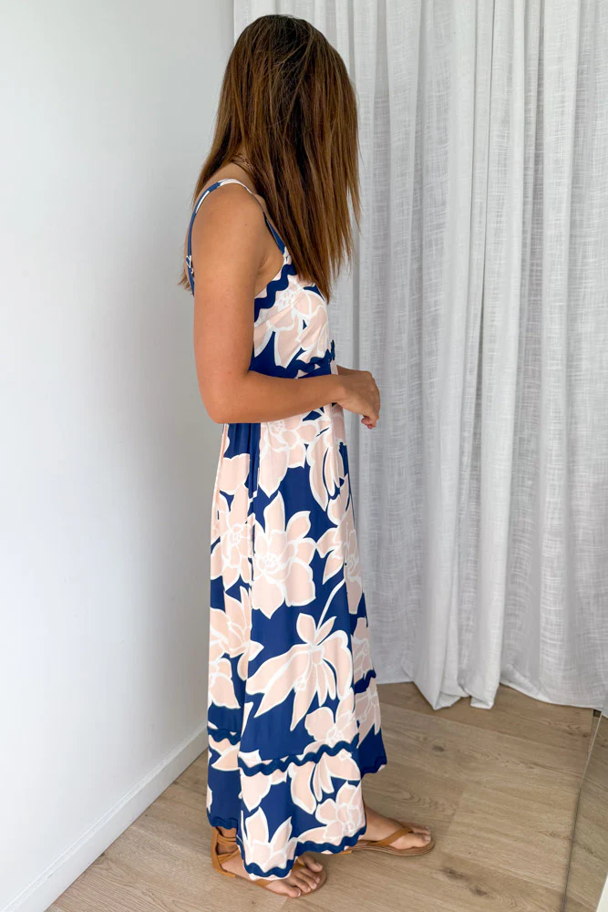 Avalee Dress - Navy Peach Floral - Image 5