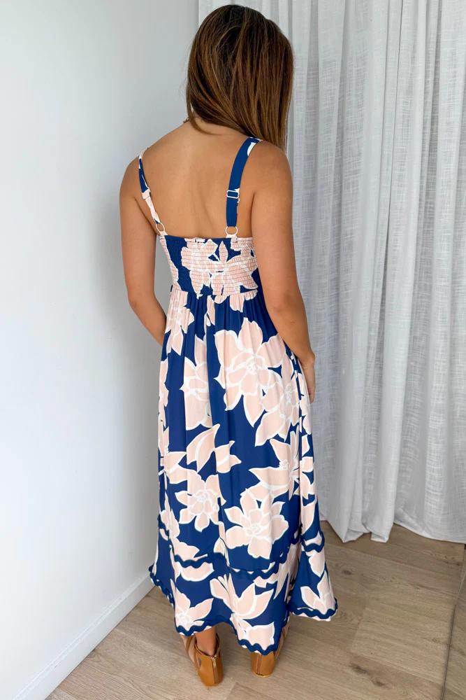 Avalee Dress - Navy Peach Floral - Image 6